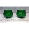 Image 1 : 2 Green Glass Bowls