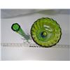 Image 2 : 2 Green Glass Flower Vases/Dish