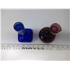 Image 3 : 2 Small Glass Vases - Blue and Purple