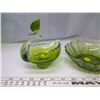 Image 5 : 3 Green Glass Dishes/Bowls