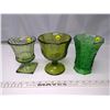 Image 1 : 3 Green Glass Fruit Dishes