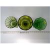 Image 2 : 3 Green Glass Fruit Dishes