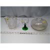 Image 1 : Lot of 3 Misc. Glass Items - Candle Holder, Vase, and Pitcher