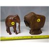 Image 1 : Carved Wooden Elephant and Yak