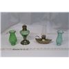 Image 1 : Aladdin Lamp, Green Lamp, 2 Green Chimneys