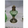 Image 4 : Aladdin Lamp, Green Lamp, 2 Green Chimneys