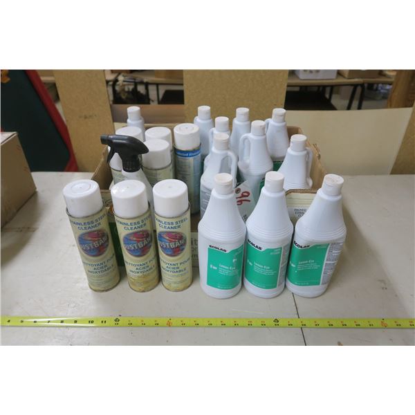 Lot of Cleaners (Opened & NOS) - Stainless Steel Cleaner, Bathroom Cleaner