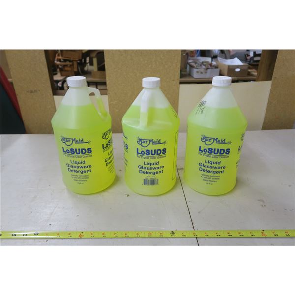 3 Full Jugs of Liquid Glassware Detergent