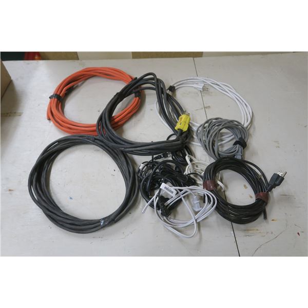 Assortment of Extension Cords w/ Male End Only