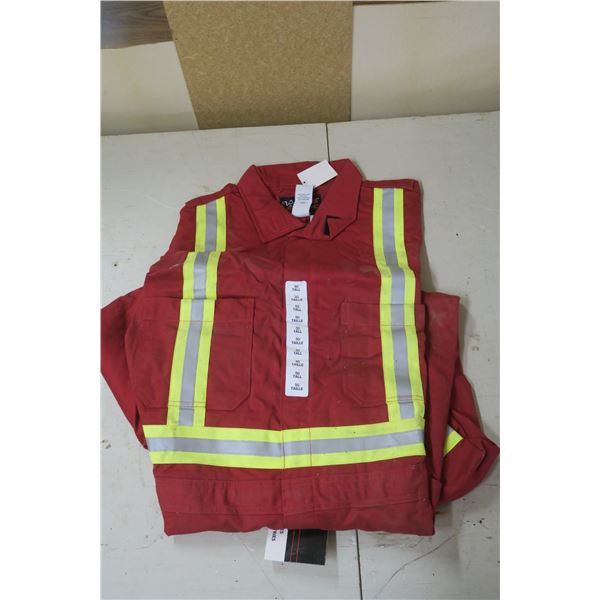 Hi-Vis Red Coveralls - Fire Retardant, Size 50 Tall