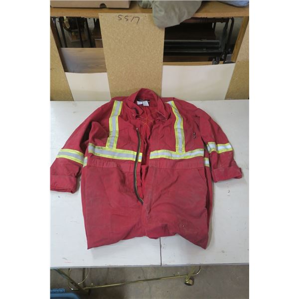 Hi-Vis Red Coveralls - Fire Retardant, Size 46 Regular