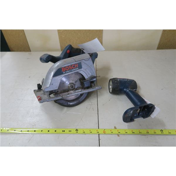 2 Bosch 18v Tools - Circular Saw & Flash Light