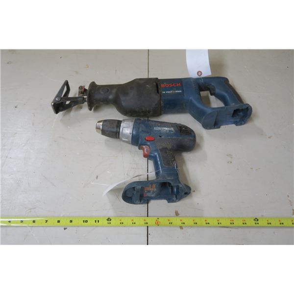 2 Bosch 18v Tools - Reciprocating Saw & Drill