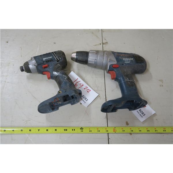 2 Bosch 18v Tools - Drill & Impact Driver