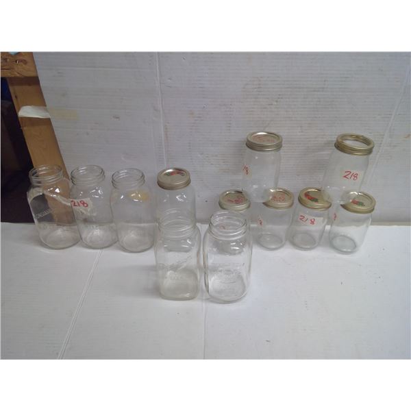 Lot of 12 Glass Jars