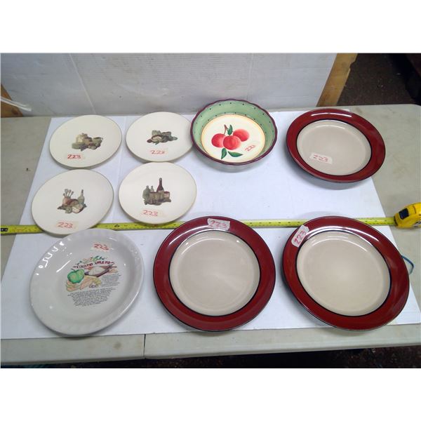 Lot of 9 Assorted Plates