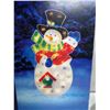 Image 3 : Light Up Xmas Yard Decorations - Snowman and Lamp