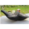 Image 2 : black softtail wide double motorcycle seat.