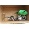 Image 2 : box of misc motorcycle parts, lights, chain cover, ect.