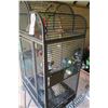 Image 4 : large grey bird cage with stand and misc items.