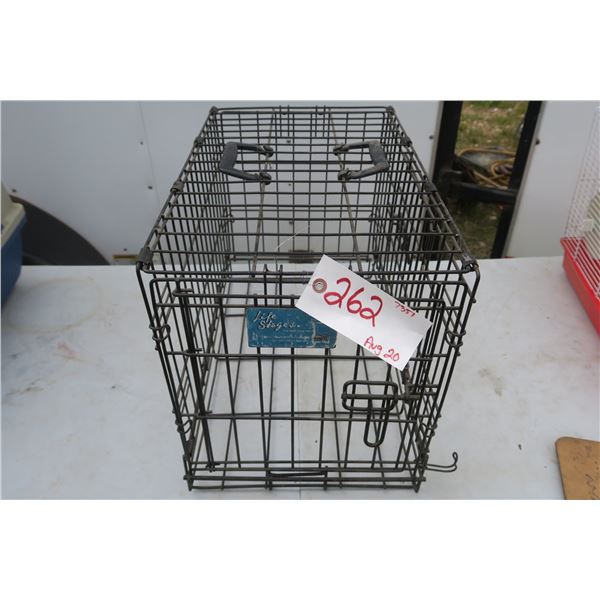 Black metal pet cage small size.