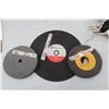 Image 1 : Misc Set of 3 large grinder wheels, hone stone, Dewalt metal wheel, 14" metal cutting wheel.