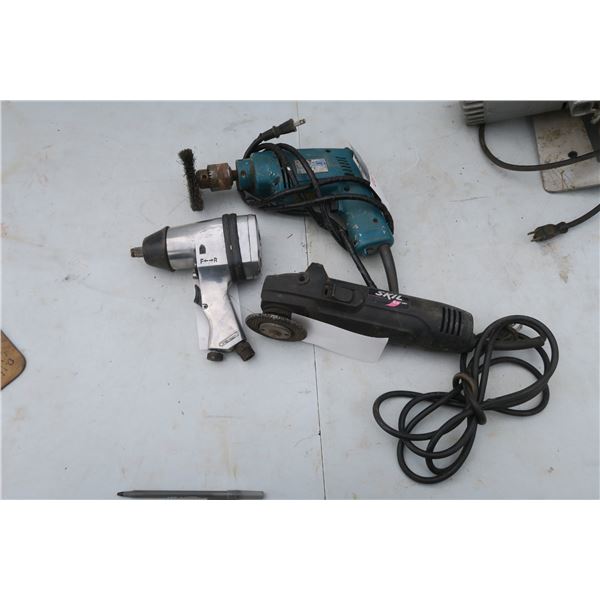 Misc set of 3 tools, 1/2" impact, corded drill, Skil grinder.