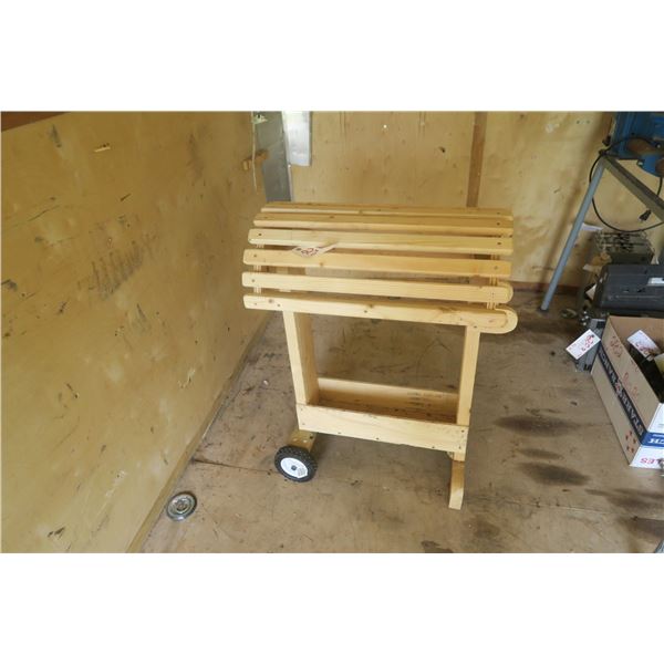 Homemade saddle rack with wheels