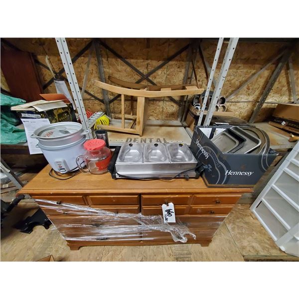 food warmer, rice cooker, baking pans, popcorn maker