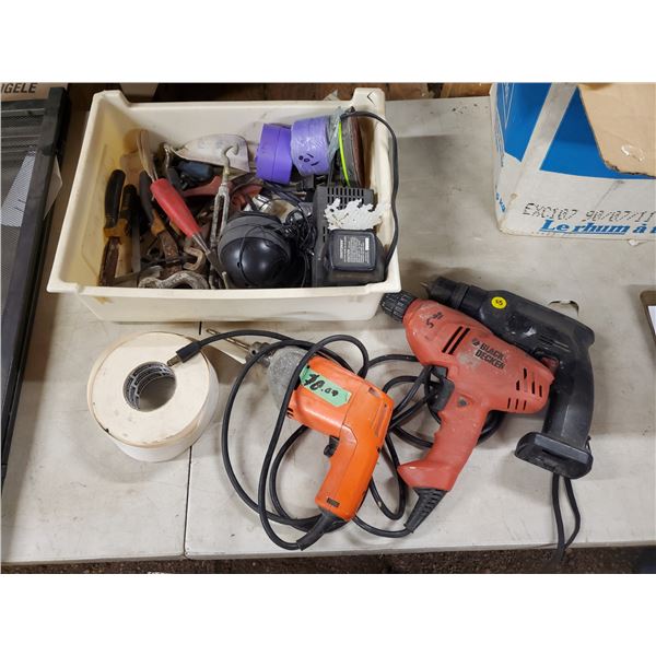 box full of misc tools & drills