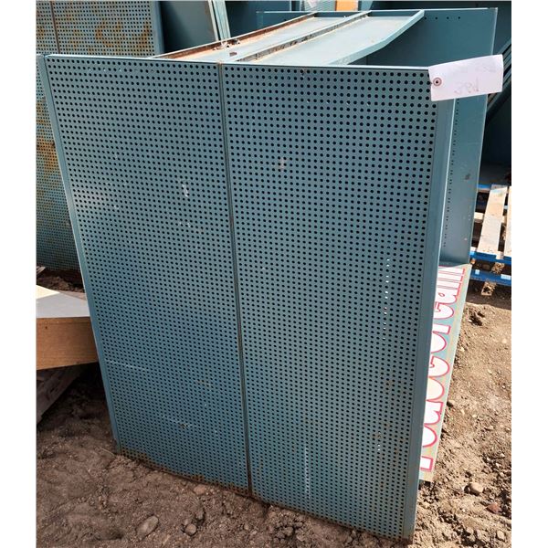 Lrg Green Metal Multiuse Commercial Shelving H-3'9" W-4' D-2'11" + Magnetic Signs