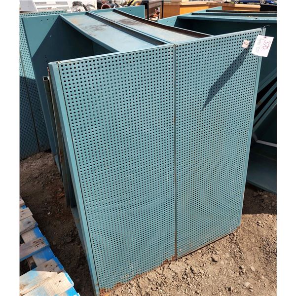 Lrg Green Metal Multiuse Commercial Shelving H-3'9" W-4' D-2'11" + Magnetic Signs