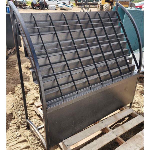 Black Metal Staircase style display shelf H-4'6" W-4'5" D-1'9"