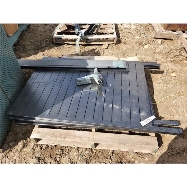 Black Metal disassembled display shelving lot, H-4'7" W-2'10" D-1"