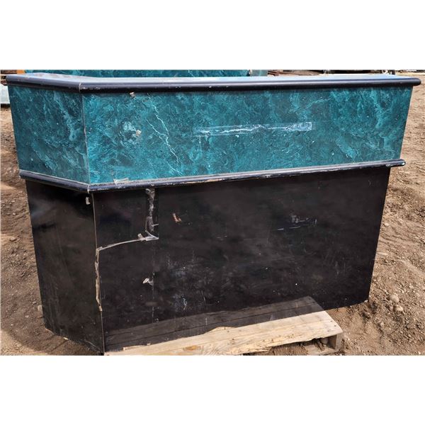 Black/Green Wooden Desk H-3'6" W-5' D-2'2"