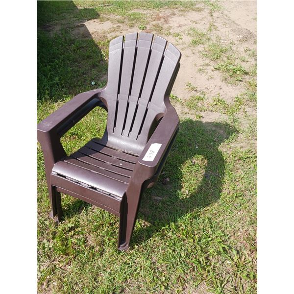 2 brown patio chairs