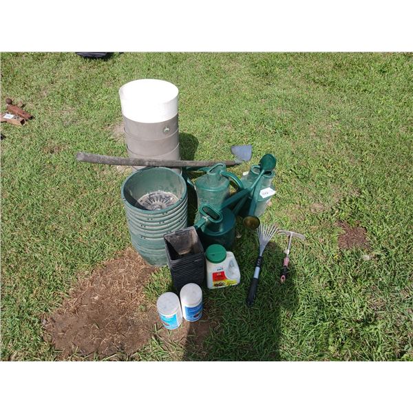 lot of garden supplies