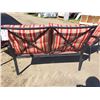 Image 5 : Metal Patio Chair Set, Lounge Chair H-3' W-3'9" D-2'4", Single Chairs H-3' W-1' 10 1/4" D2'4", Red S
