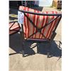 Image 6 : Metal Patio Chair Set, Lounge Chair H-3' W-3'9" D-2'4", Single Chairs H-3' W-1' 10 1/4" D2'4", Red S