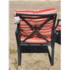 Image 7 : Metal Patio Chair Set, Lounge Chair H-3' W-3'9" D-2'4", Single Chairs H-3' W-1' 10 1/4" D2'4", Red S
