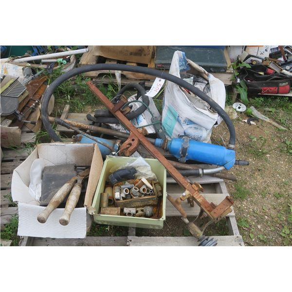 Pallet of Assorted Plumbing, Tools, Garage, Etc.