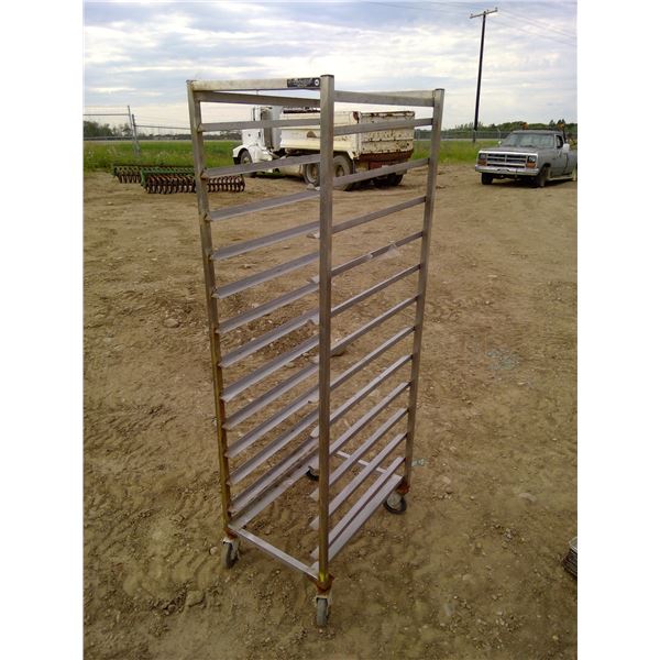 Tray Shelving Rack on Wheels - 27x19 1/2 x 70"h