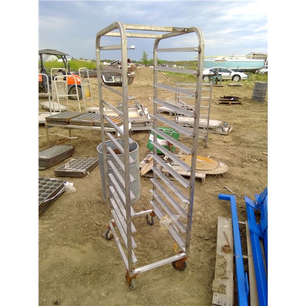 Tray Shelving Rack on Wheels - 27x19 1/2 x 70"h