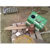 Image 1 : Pallet of Misc. Items - Portable Combine, Hide Stretchers, Lamp, Hand Saw, Drill Bit