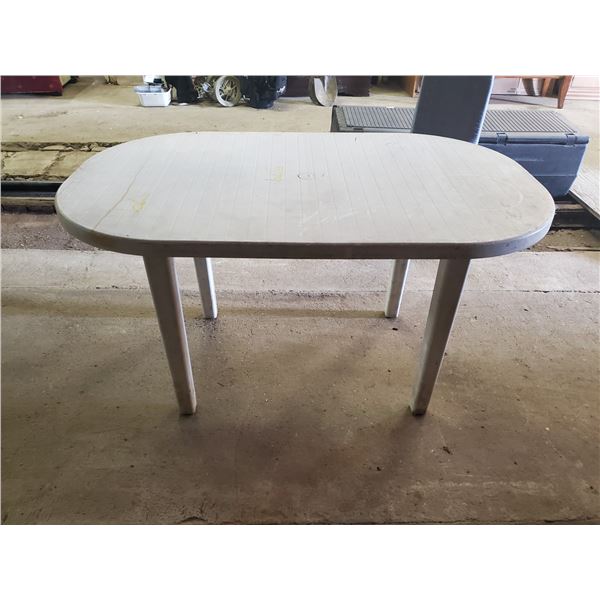 Plastic patio table