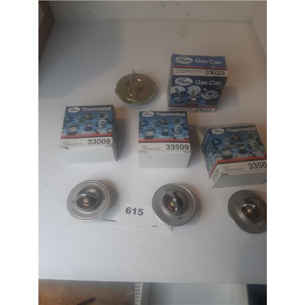 Lot of 3 Thermostats and a Gas Cap