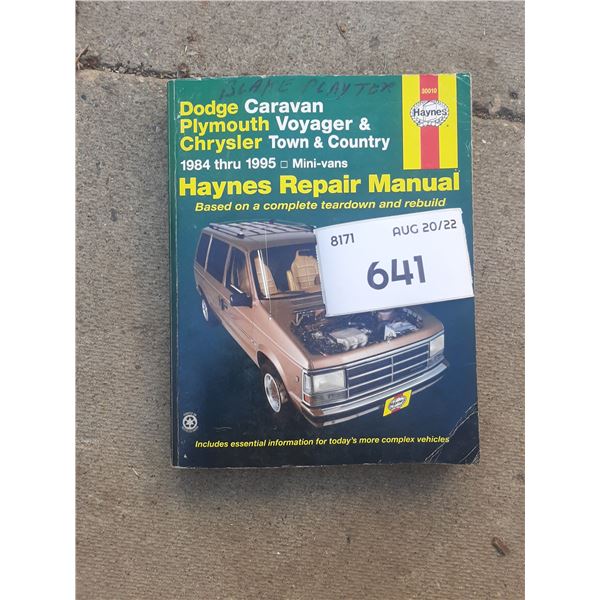 84-95 Dodge Caravan Repair Manual