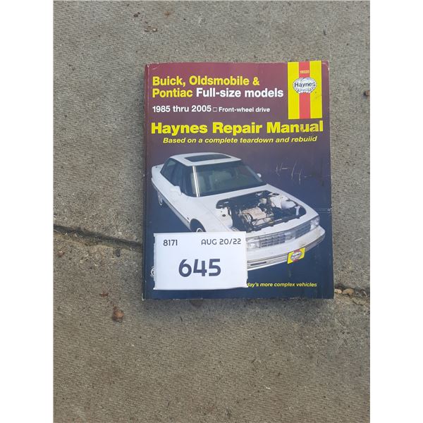 85-05 Buick Olds Mobile Repair Manual