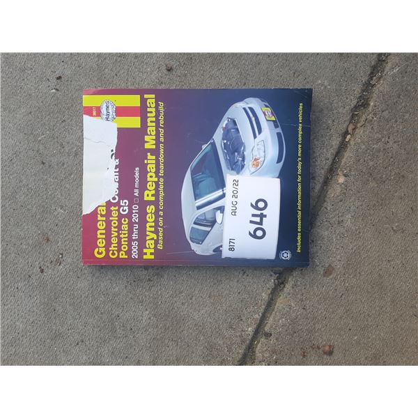 05-10 Cobalt + G5 Repair Manual