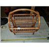 Image 1 : wooden wicker magazine stand